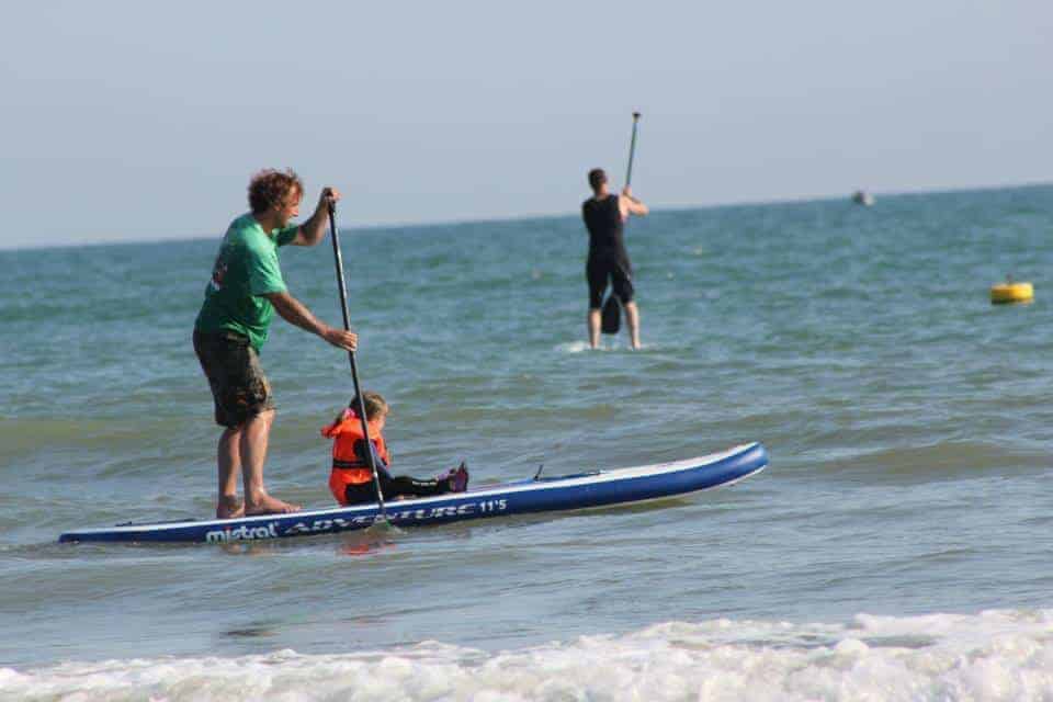 Family paddling on the iSup 11'5 by Mistral