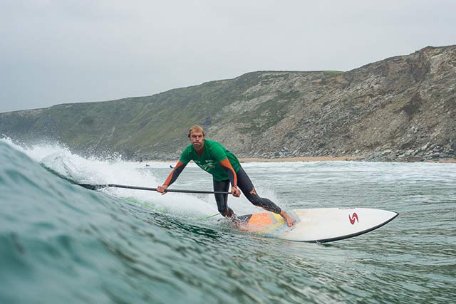 Ollie Shilston sup surfing at BSUPA Watergate