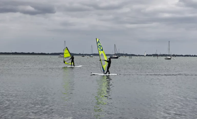 windsurfing lesson at prinsted, west sussex